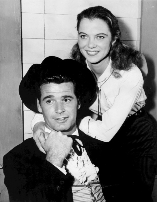 James Garner and Louise Fletcher in Maverick (1959)